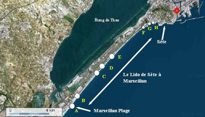 Quelle est la surface totale des 12 km de plage ?